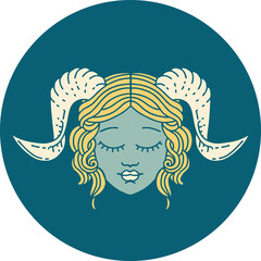 icon of tiefling character face