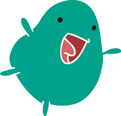 cartoon illustration kawaii cute happy bean