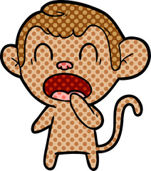 yawning cartoon monkey