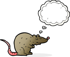 cartoon rat with thought bubble