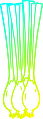 cold gradient line drawing of a cartoon spring onions