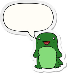 cartoon penguin with speech bubble sticker