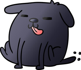 gradient cartoon illustration kawaii of a cute dog