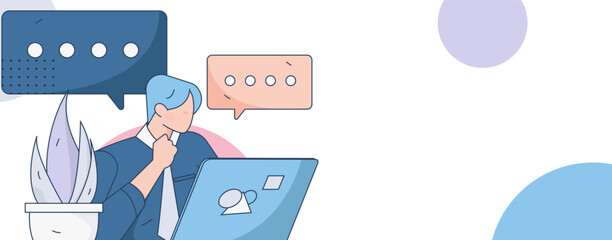 Business People Flat Vector Concept Operation Hand Drawn Illustration
