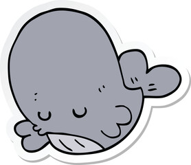Fototapeta premium sticker of a cartoon whale