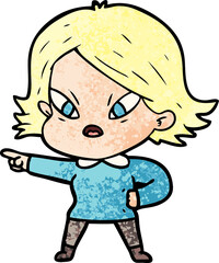 cartoon stressed woman