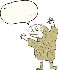 freehand drawn speech bubble cartoon halloween ghoul