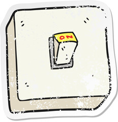 retro distressed sticker of a cartoon light switch