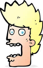 cartoon terrified man