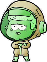 Obraz premium cartoon tired astronaut