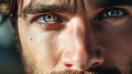 Naklejka premium close-up portrait showcasing the natural beauty of man without excessive editing