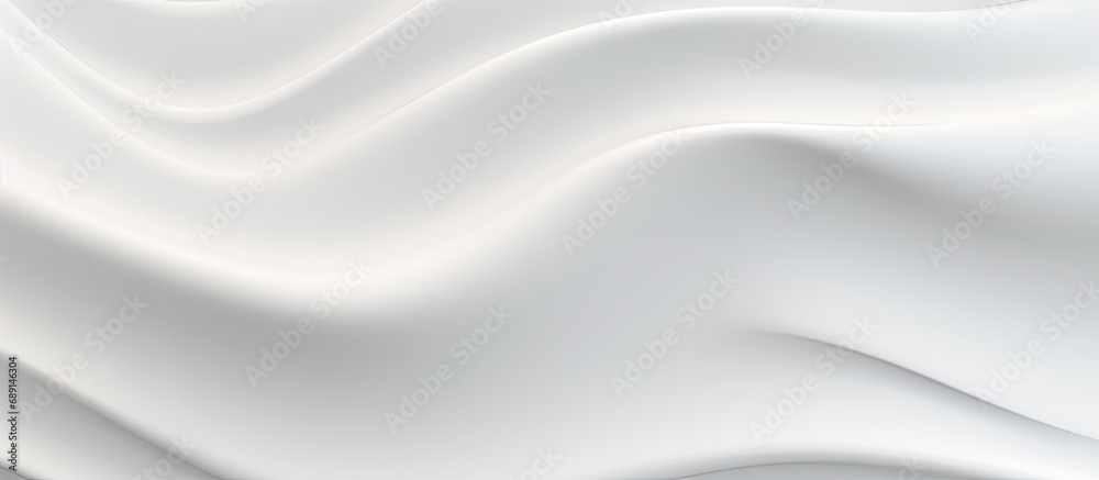 Poster Minimalistic 3D illustration of a white abstract wave background Copy space image Place for adding text or design