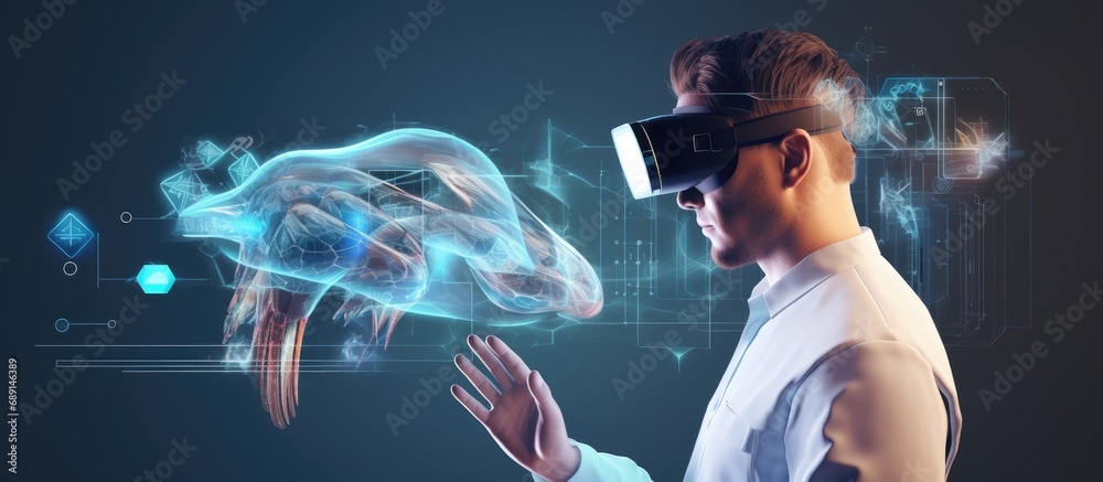 Poster AR Medical Training Icon for UI UX infographic etc Copy space image Place for adding text or design