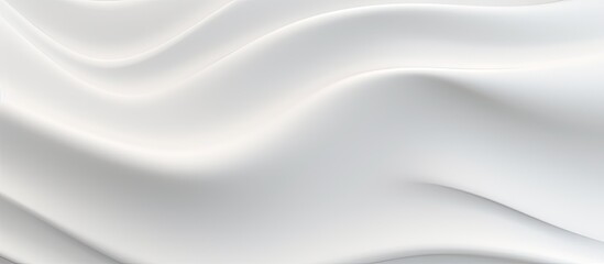 Minimalistic 3D illustration of a white abstract wave background Copy space image Place for adding text or design