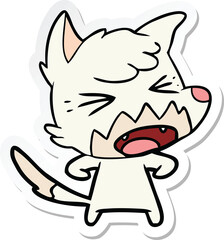 sticker of a angry cartoon fox
