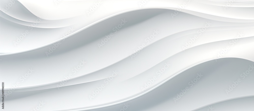 Aufkleber Minimalistic 3D illustration of a white abstract wave background Copy space image Place for adding text or design
