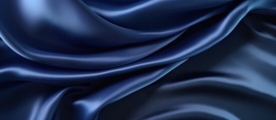 Obraz premium Luxurious blue silk satin backdrop with space for text design Web banner Top view table for special occasions Copy space image Place for adding text or design