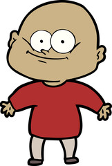 cartoon bald man staring