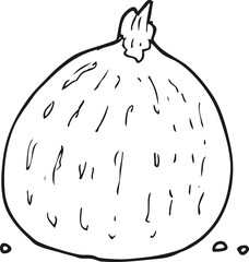 freehand drawn black and white cartoon squash