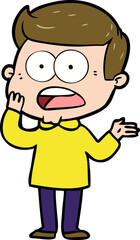 Obraz premium cartoon shocked man