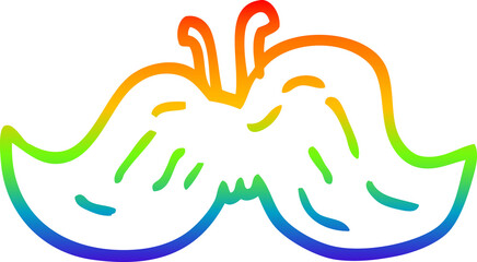 Fototapeta premium rainbow gradient line drawing of a cartoon mustache