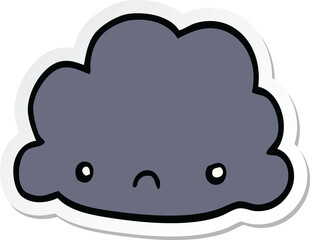 sticker of a cartoon cloud