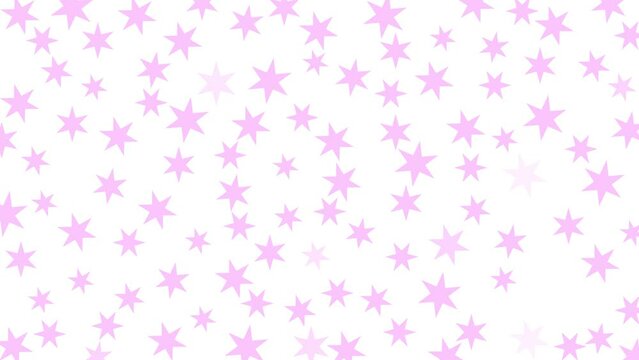 Animated pink stars shine. Starry magic background. Flat vector illustration isolated on white background.