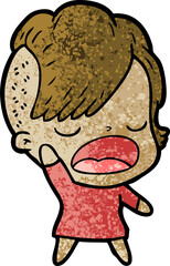 cartoon cool hipster girl talking