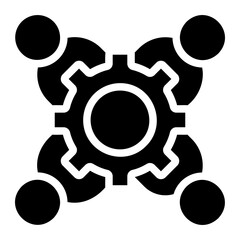 team work glyph icon