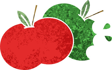 retro illustration style cartoon of a apples