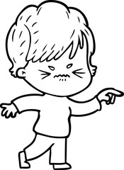 cartoon frustrated woman