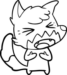 angry cartoon fox