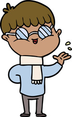 cartoon boy wearing spectacles