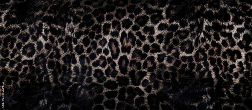 Poster black spotted animal fur pattern s history copy space image place for adding text or design