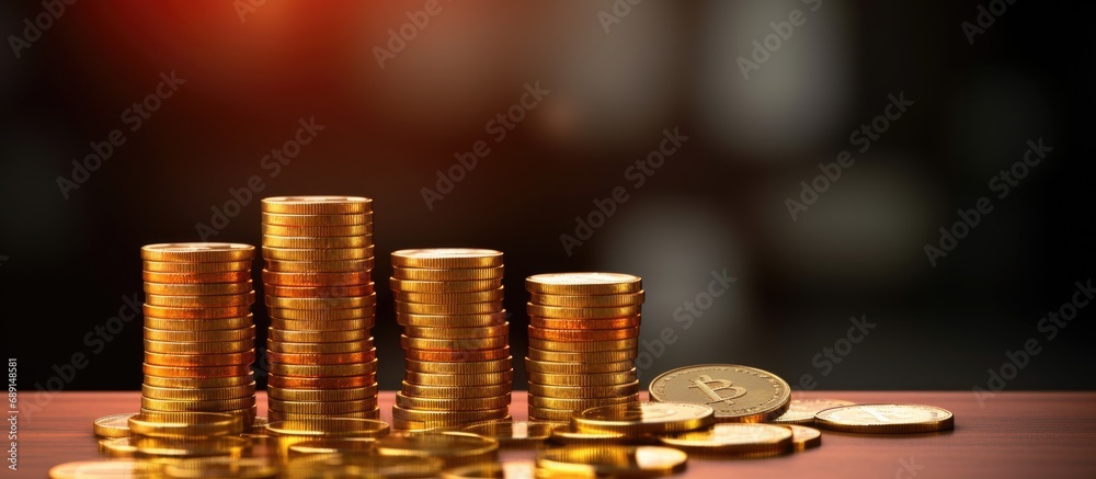 Poster investing in real estate using digital charts for the stock market coins copy space image place for 
