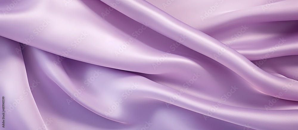 Poster Gorgeous drapes made of lilac fabric with a textured feel Copy space image Place for adding text or design