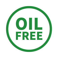 Oil Free In Green Circle Line Shape For Information Sign Promotion Business Marketing Social Media
