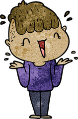 cartoon happy boy surprised