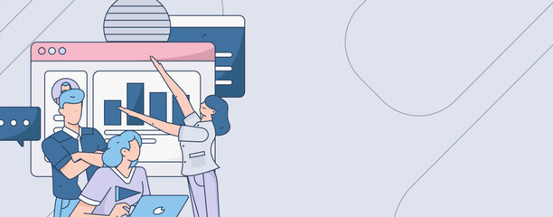 Business People Flat Vector Concept Operation Hand Drawn Illustration
