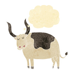 cartoon ox with thought bubble