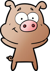happy cartoon pig