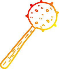 warm gradient line drawing of a medieval mace weapon