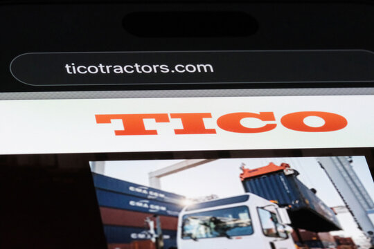 Shanghai,China-Dec.6th 2023: Tico tractors company brand logo sign on official website