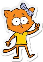 sticker of a cartoon cat