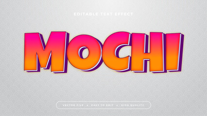 Pink orange and grey gray mochi 3d editable text effect - font style