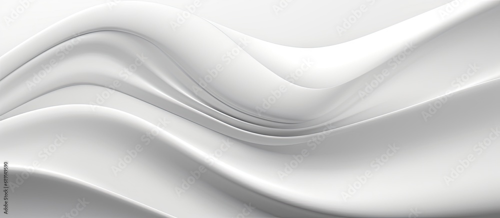 Aufkleber Minimalistic 3D illustration of a white abstract wave background Copy space image Place for adding text or design