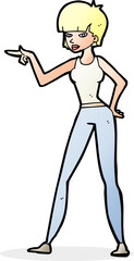 cartoon woman pointing