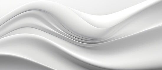 Minimalistic 3D illustration of a white abstract wave background Copy space image Place for adding text or design - obrazy, fototapety, plakaty