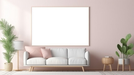 Modern Interior Mockup: Empty Room with Stylish Frame - Minimalistic Design for Home Decoration and Contemporary Wall Art Showcase in Elegant Light Background.