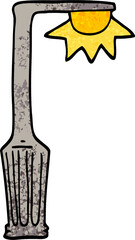grunge textured illustration cartoon lamp post